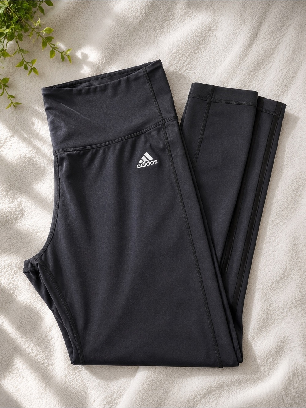 adidas Black High-Waist Climalite Leggings XL